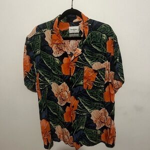 Goodfellow & Co Men's Floral Button Down Shirt - Orange and Green
